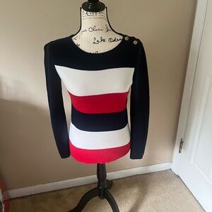Tommy Hilfiger Navy and Red Sweater